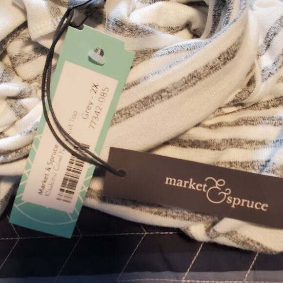 New Market and Spruce Stitch Fix Size 2X Striped Cowl Neck Knit Top Soft Stretch - Picture 4 of 8